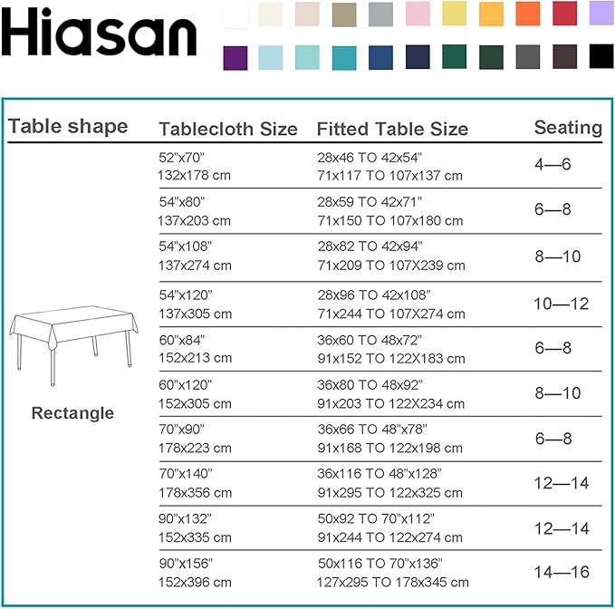 Hiasan Rectangle Tablecloth - Waterproof and Spillproof Washable Fabric Table Cloth for Dining Room Kitchen and Outdoor Use, Emerald Green, 60 x 84 Inch