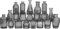 20 Pcs Black Glass Bud Vases- Set Gray Small Vases for Flowers, Vintage Style Cute Glass in Bulk for Centerpieces Rustic Decorative Flower Wedding Table Home Decor