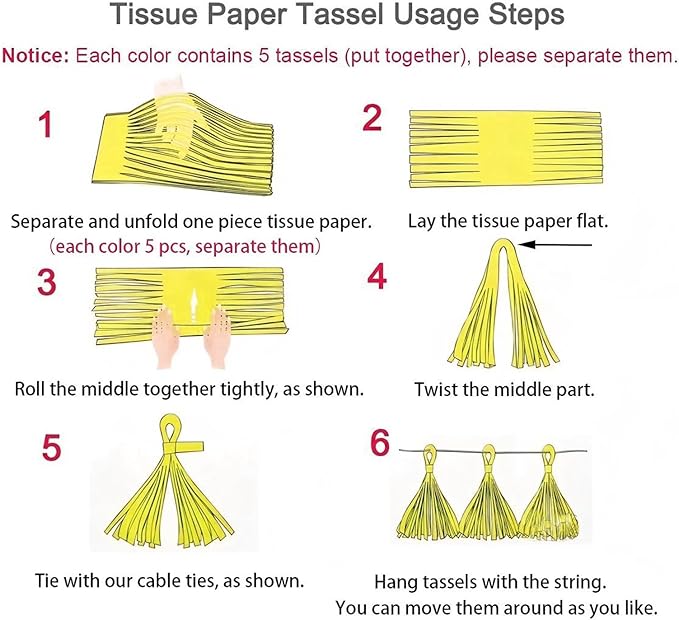 ZOOYOO Tassel Garland Tissue Paper Tassel Banner Table Decor, DIY Kits for Birthday Wedding Engagement,Witch Theme Party,Hawaiian Luau Tropical Party Decorations,Pack of 20 (Pink Green)