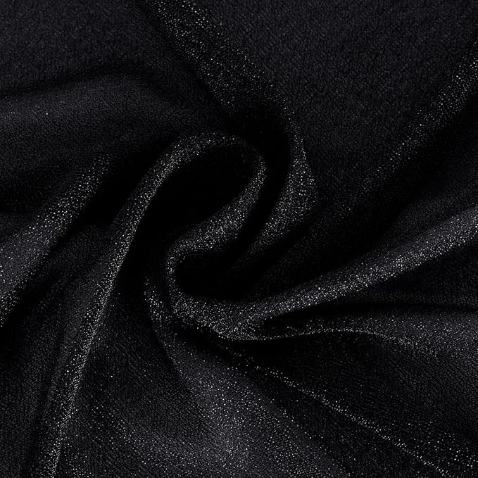Black Fall Halloween Elegant Arch Draping Fabric Outdoor 1 Panel 29" × 20Ft Sheer Chiffon Curtain Drapes for Wedding Ceremony Birthday Party Garden Brunch
