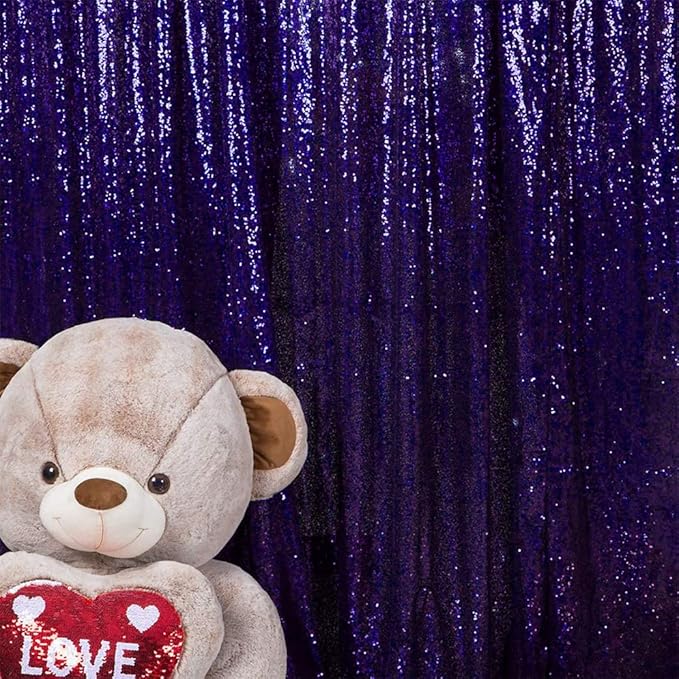 JYFLZQ Purple Sequin Backdrop Curtains 10ft x 10ft 1 Panel Glitter Photo Booth Backdrops Sparkly Photography Background Drapes for Parties Wedding Bridal Showers