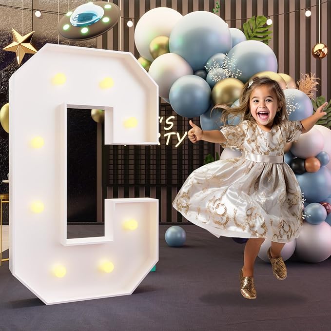 Party Supplies Light Up Marquee Letter C, 3 Ft Foam Board
