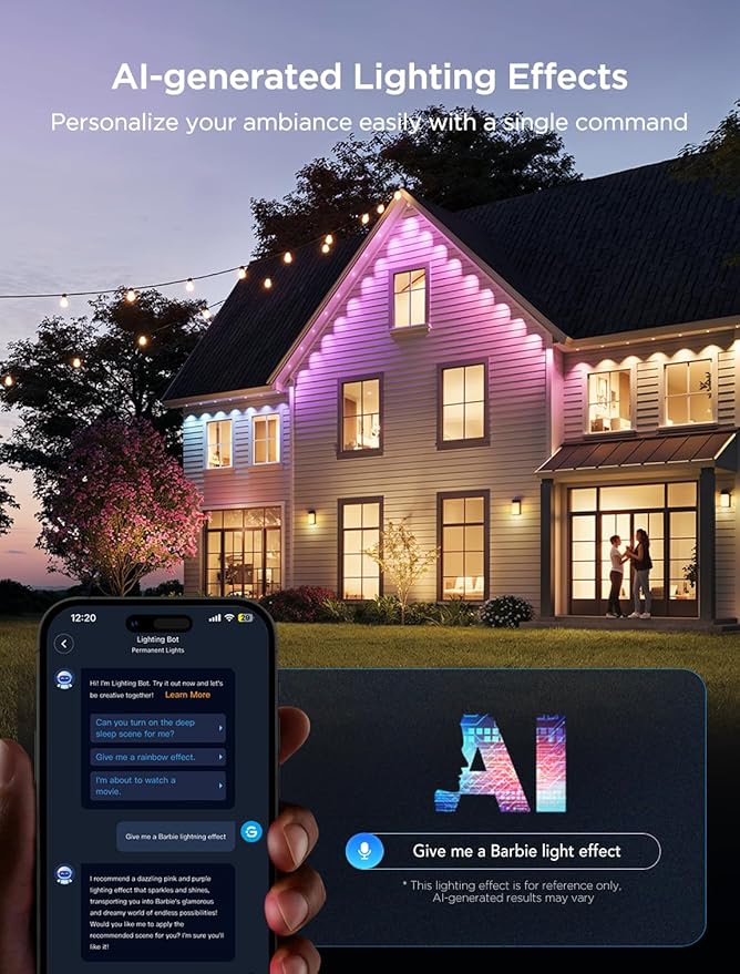 String Lights 50ft Outdoor RGBIC, 16M Colors, Waterproof