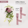 Artificial Pew Flowers Set of 10 Mauve Wedding Aisle Chair Decor
