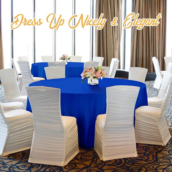 BRILLMAX 6 Pack Royal Blue Round Tablecloths 120 Inch - Circle Bulk Linen Polyester Fabric Washable Table Cloth Cover for Wedding Reception Banquet Birthday Party Buffet Restaurant