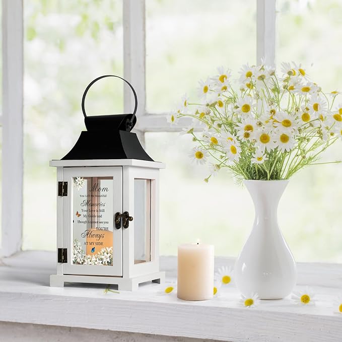 Decorative Candle Lantern in Wood and Iron with LED Flameless Candle