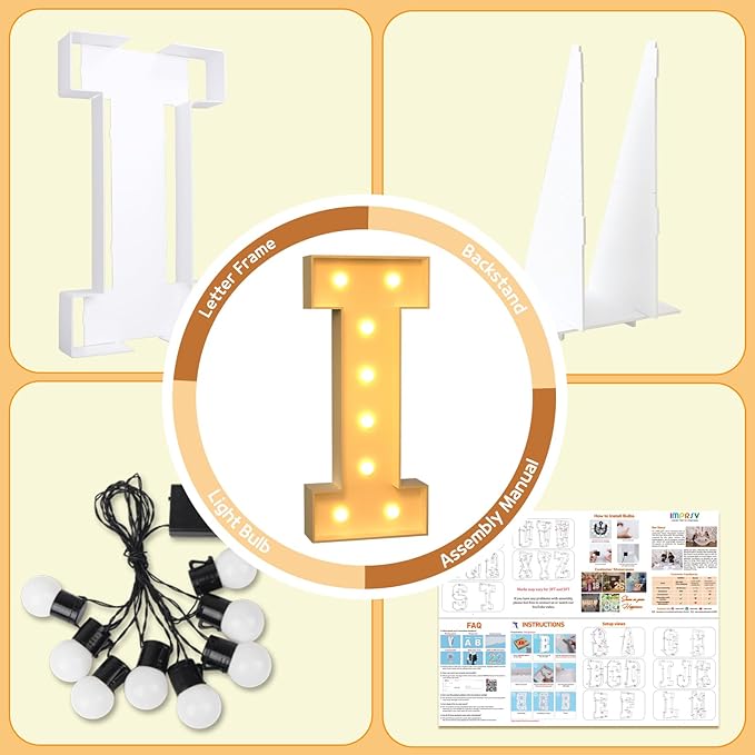 Party Supplies Light Up Marquee Letter I, 3 Ft Foam Board