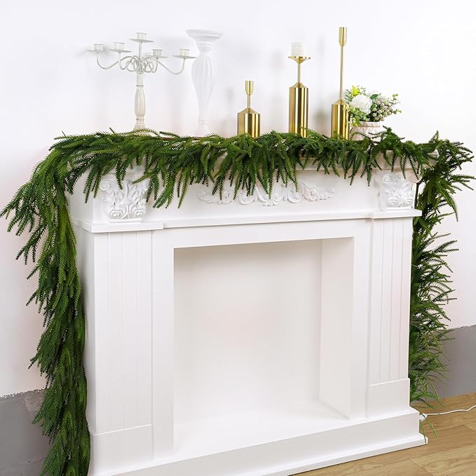 Garland - 15 Ft Green Artificial Norfolk Pine with PE Material