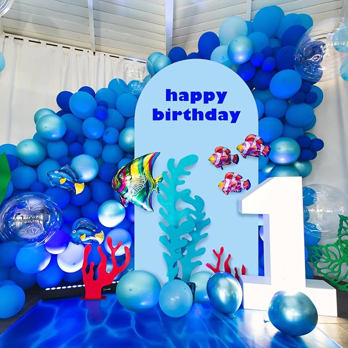 LEBENGURU Upgraded 6FT Wedding Arch Cover, Baby Blue Spandex Fitted Arch Backdrop Cover, Round Top Chiara Stand Covers for Birthday Party Baby Shower Banquet Balloon Décor