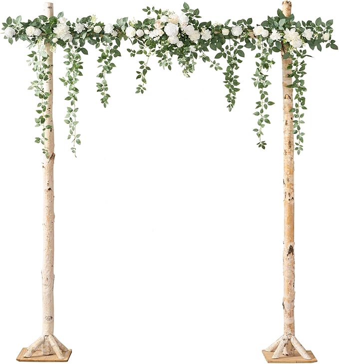 Artificial Flower Garland for Wedding Arch, Silk, 6.5 Ft, White Sage Green