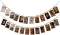 Hanging Photo Display With 12 Clips, Wooden Bead Garland 2PCS, Boho Style Collage Photo Frame Decoration for Dorms, Classrooms, Bedrooms