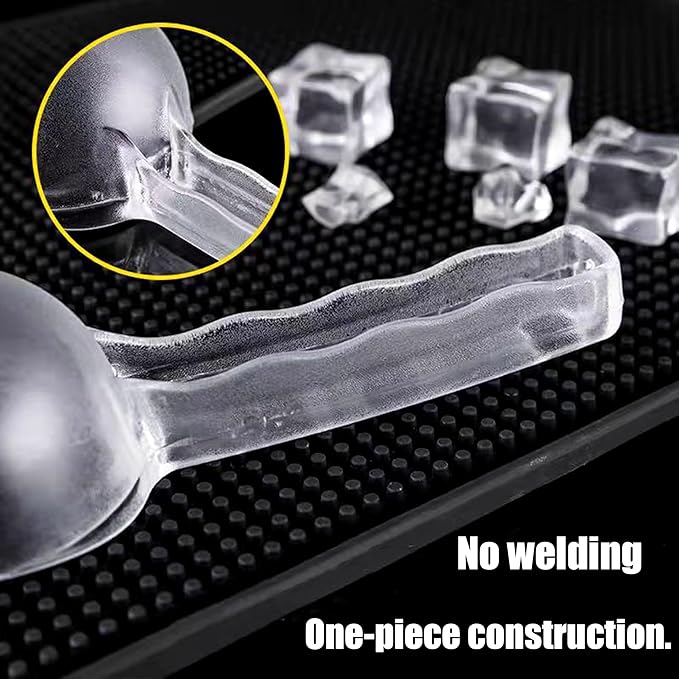 3PCS Clear Plastic Ice Scoop, 6 ounces Alec Ice Scoops, Kitchen Scoop for Ice Bucket Ice, Popcorn, Coffee Beans, Flour (6 oz.)