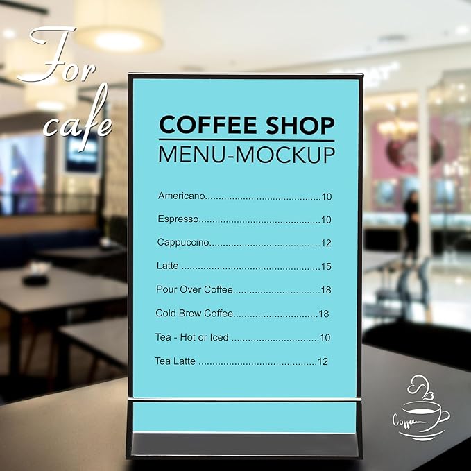 Menu Holders 12 Pack Acrylic Table Sign Frames for 5x7 Photos