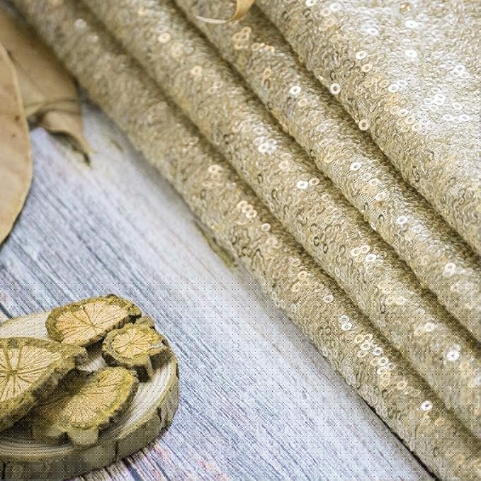 JYFLZQ Champagne Sequin Backdrop Curtains 7ft x 7ft 1 Panel Glitter Photo Booth Backdrops Sparkly Photography Background Drapes for Parties Wedding Bridal Showers