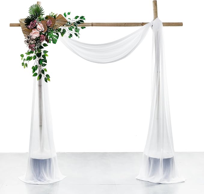Fabric, 30 Inch x 40 Ft White Sheer Chiffon for Wedding Arches