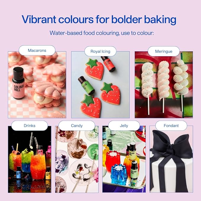 Colour Mill Tropical Pack Aqua Blend Water-Based Food Coloring, 20 Milliliters Each of 6 Colors - Cobalt, Coral, Fuchsia, Kiwi, Mango and Melon