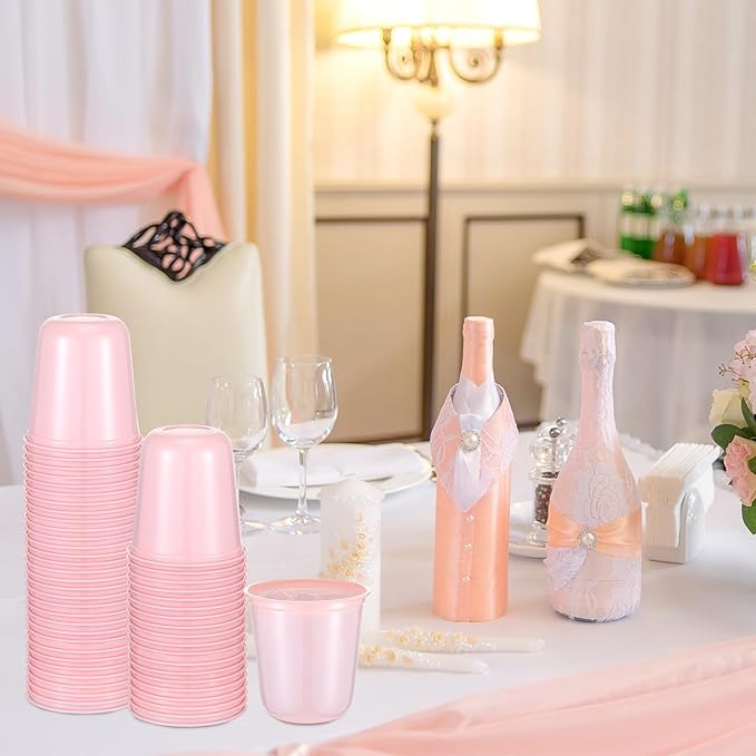 Disposable Plastic Wine Cups 12 oz Stemless Clear Party Glasses, 50 Count