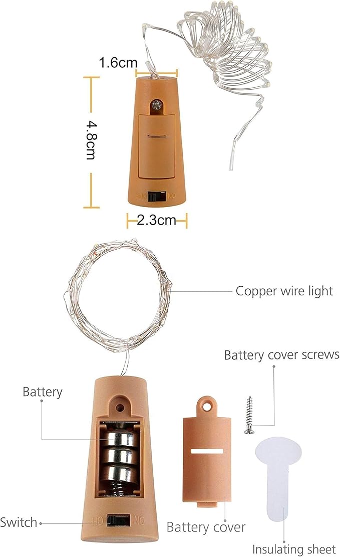 Wine Bottle Lights with Cork 15Pack 10 LED 40 Inches Battery Operated Silver Wire Liquor Fairy Mini String Lights for Party Christmas Halloween Wedding Decoration (Purple)