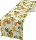Spring Summer Orange Table Runner Vintage Citrus Lemon Fruit Mandarin Floral Dinner Runner for Farmhouse Baby Shower Party Holiday Home Kitchen Dining Table Decor 13x70