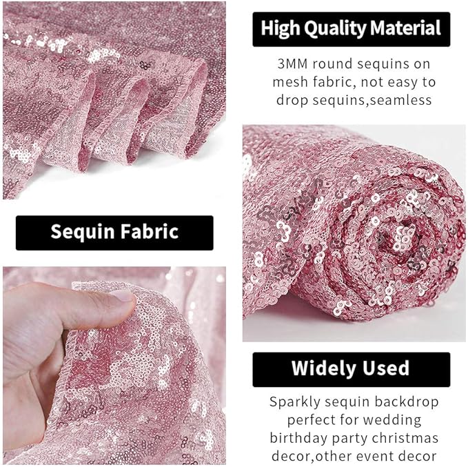 Backgrounds: Rose Pink Sequin Mesh, 2 x 8 FT, Pack of 2