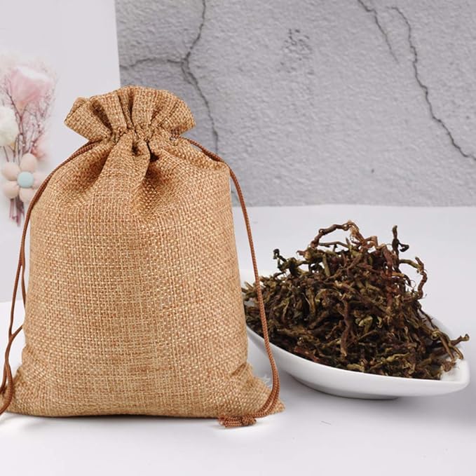 Gift Bags Burlap Drawstring Coffee 5 x 7 Inch, Pack of 50