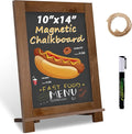 Magnetic Chalkboard 10"x14" Small Chalkboard Signs with Stand, Tabletop or Wall-Hanging Menu Board, Rustic Wood Frame Chalk Board Sign Board for Countertop Display/Home Décor/Wedding