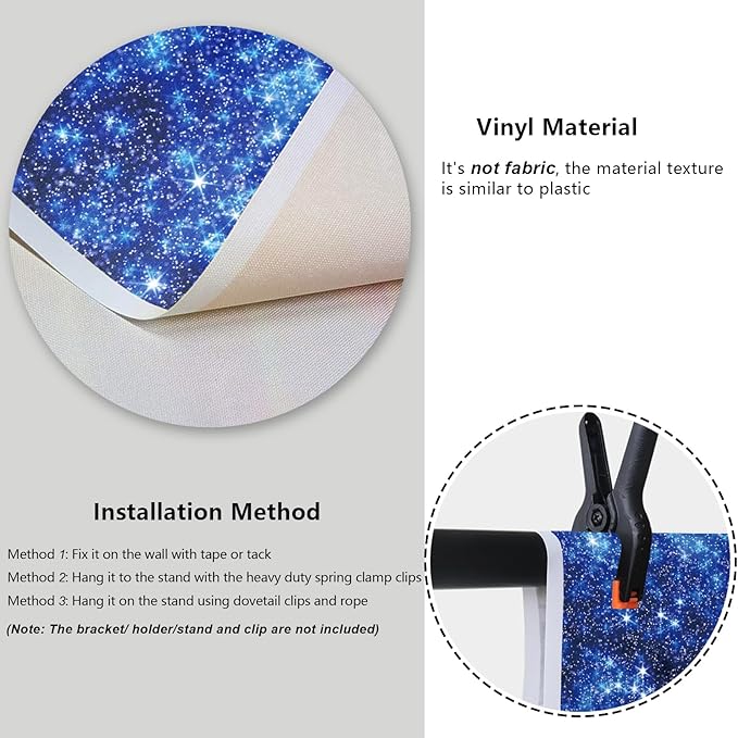 YongFoto Blue Glitter Backdrop 10x6.5ft Silver Light Spots Navy Blue Sequin Bokeh Photography Background Birthday Bridal Shower Wedding Photography Background Party Banner Decor Portraits Photoshoot