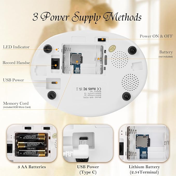 Audio Guest Book Phone, Vintage Retro Style with 8GB SD Card