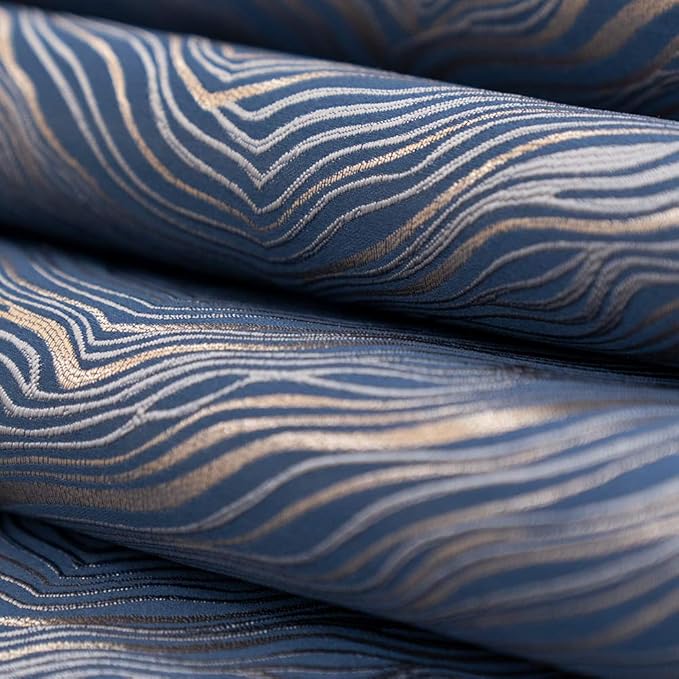 Avigers 12 x 59 Inch Decorative Luxury Abstract Striped Navy Blue Table Runners with Tassels for Home Living Room Bedroom Art Decor Wedding