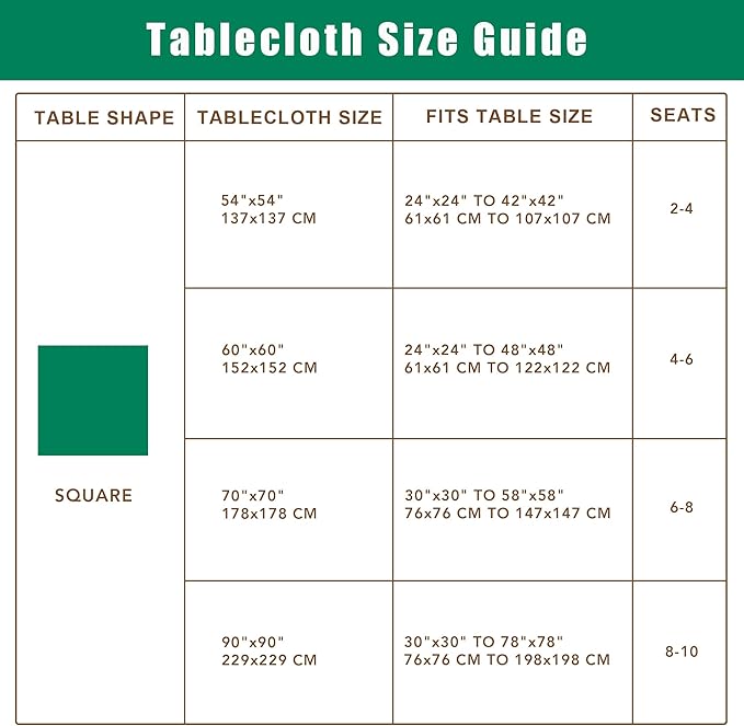 Biscaynebay Textured Fabric Christmas Square Table Cloth 70x70 Inch, Burgundy Water Resistant Tablecloths for Dining, Kitchen, Wedding, Parties etc. Machine Washable