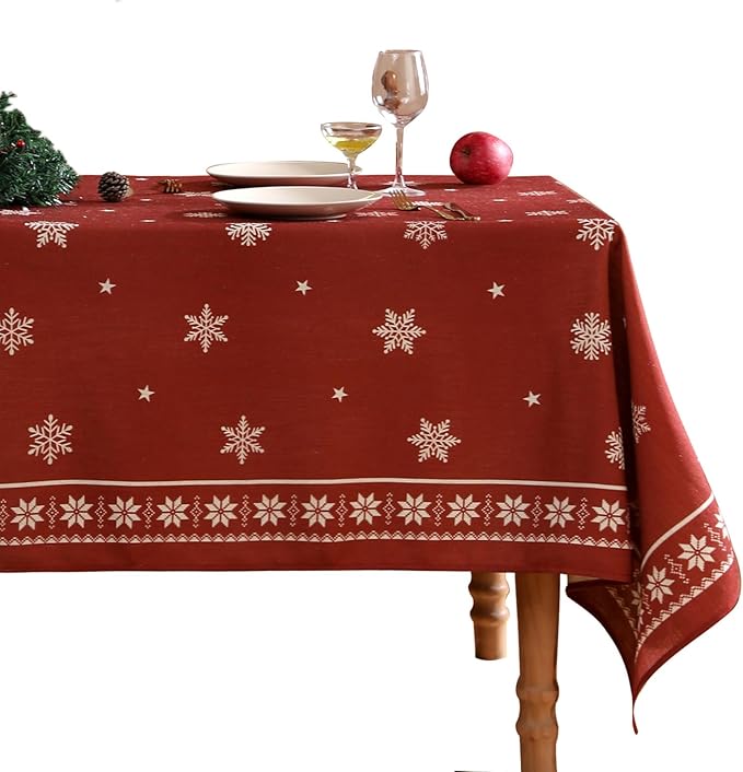 Square Tablecloth 67 x 67 Inch Linen Polyester Blend
