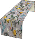 Table Runner with Flowers and Birds, Spring Plant Flowers Table Decoration Linen Table Runner Family Party Party Decorations 13x108 Inches