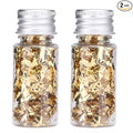 Lwuey Decorating Flakes, Gold Leaf Cake Decoration Flake Goldlen Toppers Gilding Foil Decor Imitation Metallic Decorative Drink Cooking Chocolates Cakes Drinks Dessert Cupcake Makeup 2PCS