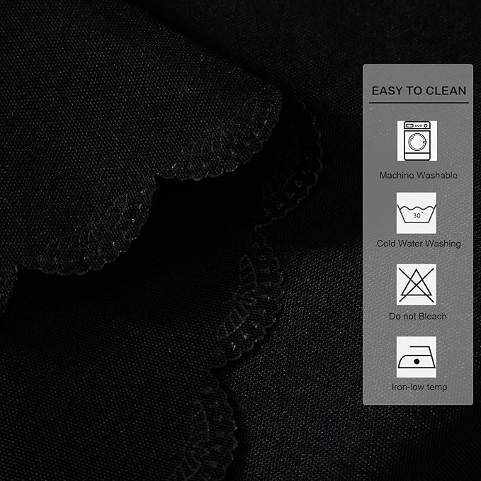 Small Square Black Tablecloth 36 x 36 Inch Polyester Fabric Washable Table Cover Decorative Wrinkle Resistant Solid Color Table Cloth for Kitchen Dinning Party Wedding Camping