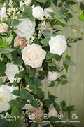 Artificial Flower Garland 6 Ft Eucalyptus Table Runner in White and Olive