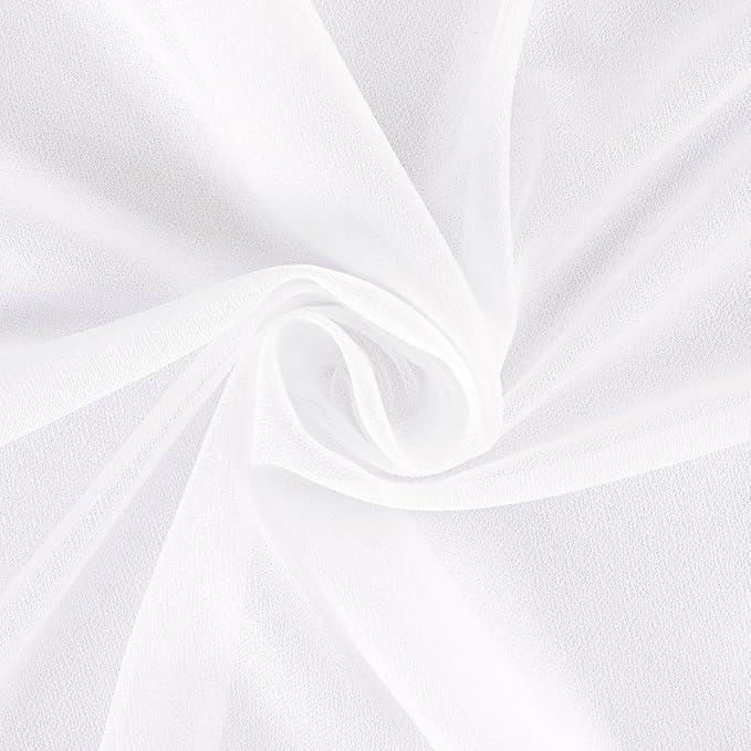 White 2 Panels Wedding Arch Draping Fabric 29" x 20Ft Sheer Drapes Outdoor Curtain for Wedding Party Baby Bridal Shower Arch Ceiling Backdrop Decor