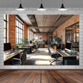 8X8ft Office Video Photo Backdrop Photography Background for Recording Conference, Zoom Home Podcast Backdrops Photo Booth Prop Decorations Wall Decor Tablecloth