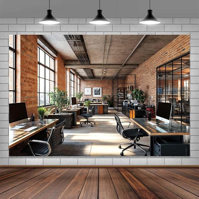 6X6ft Office Video Photo Backdrop Photography Background for Recording Conference, Zoom Home Podcast Backdrops Photo Booth Prop Decorations Wall Decor Tablecloth