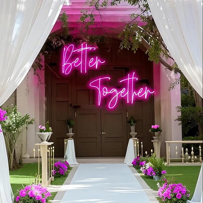 Lighted Neon Sign Wall Decor in Pink, Acrylic, 17.7 Inch USB Powered