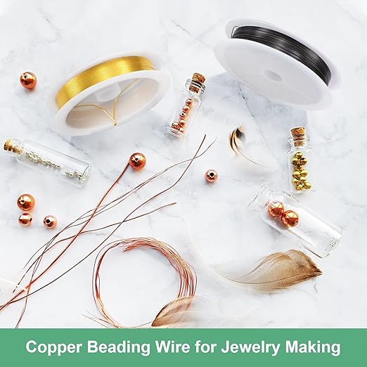0.4 mm/26 Gauge Copper Wire for Jewelry Making, 30.2FT Copper Beading Craft Wire for Jewelry/Weaving/DIY Crafting/Planting, Color-Retaining [9.2M, Copper Tone]