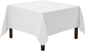 Gee Di Moda Square Tablecloth - 70 x 70 Inch White Table Cloth for Medium Square or Round Tables - Heavy Duty Washable Fabric - for Buffet Table, Holiday Party, Dinner, Wedding & Baby Shower