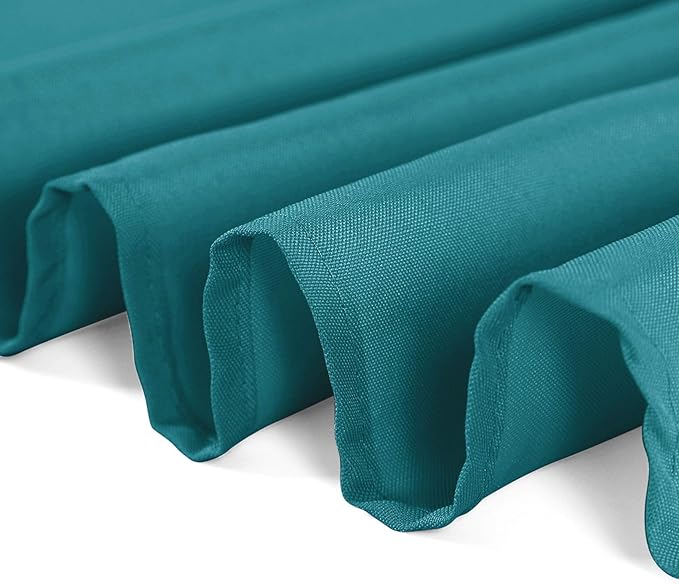 108 inch Round Tablecloth Washable Polyester Table Cloth Decorative Table Cover for Wedding Party Dining Banquet（108 inch,Teal）