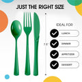 Disposable Plastic Cutlery Set, 300 Pieces, Emerald Green, 7.5 Inch