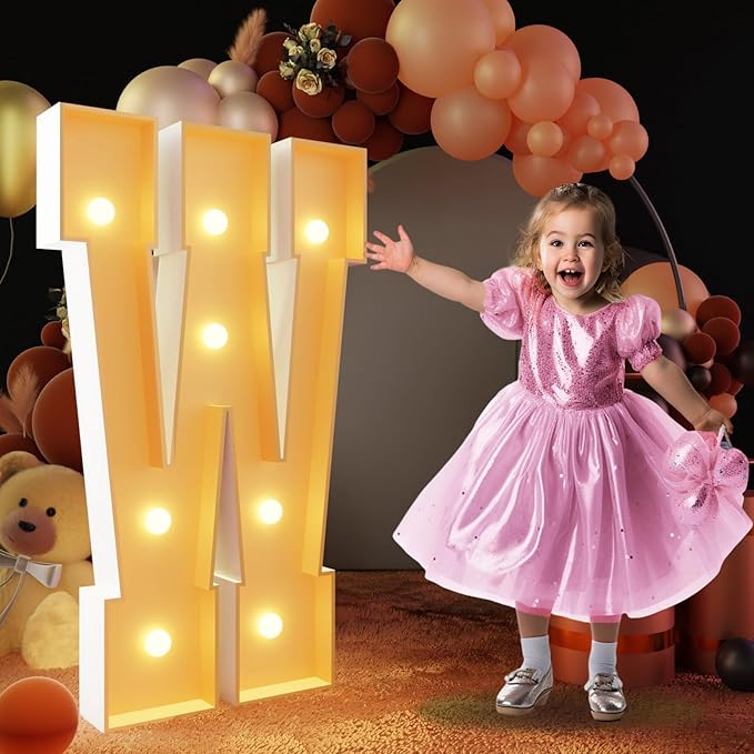 Marquee Letters Light Up Party Sign, 3-Foot Foam Board for Birthdays
