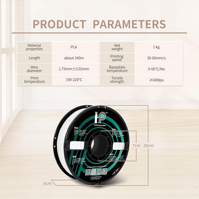 3D Printing PLA Filament, 1.75mm, 1 kg, Glitter White
