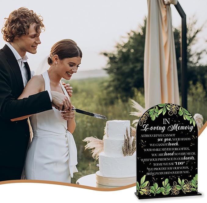 Black In Loving Memory Wedding Sign, In Memory Wedding Sign for Engagement Bridal Shower Decor fo Ceremony Reception, Weddings Table Acrylic Sign