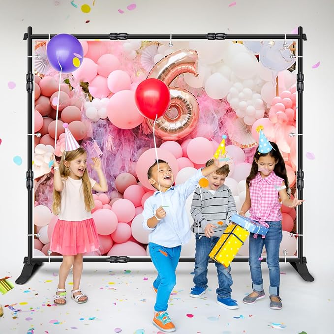iElyiEsy Backdrop Banner Stand, 10x8FT Heavy Duty Adjustable Step and Repeat - Image 6