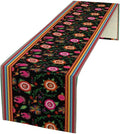 Mexican Table Runner,Colorful Flowers Cinco De Mayo Decor Table Runner for Kitchen Dining Table Home Party Decoration 13x120 Inch