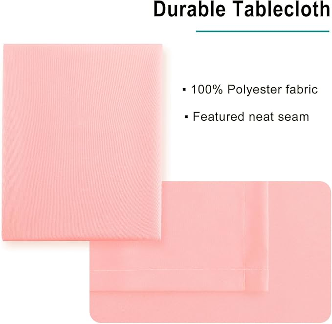 Hiasan Rose Pink Tablecloth for Rectangle Tables - Waterproof and Spillproof Washable Fabric Table Cloth for Dining Room Kitchen Party, 52 x 70 Inch