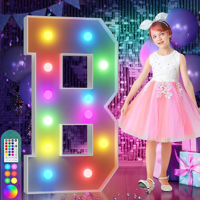 Party Decorations Marquee Letter B Light Up Sign, 4 Ft Foam Board
